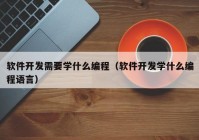 软件开发需要学什么编程（软件开发学什么编程语言）