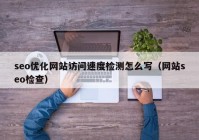 seo优化网站访问速度检测怎么写（网站seo检查）