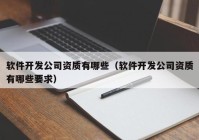 软件开发公司资质有哪些（软件开发公司资质有哪些要求）