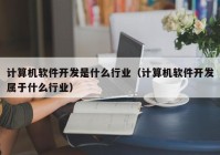 计算机软件开发是什么行业（计算机软件开发属于什么行业）