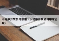 小程序开发公司靠谱（小程序开发公司哪家正规）