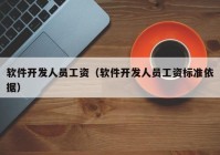 软件开发人员工资（软件开发人员工资标准依据）