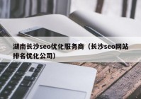 湖南长沙seo优化服务商（长沙seo网站排名优化公司）