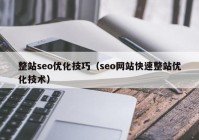 整站seo优化技巧（seo网站快速整站优化技术）