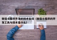 微信小程序开发的技术名词（微信小程序的开发工具与技术是什么）