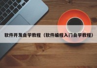 软件开发自学教程（软件编程入门自学教程）