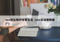 seo优化知识分享引流（seo引流营销推广）