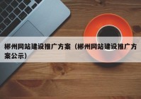 郴州网站建设推广方案（郴州网站建设推广方案公示）