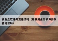 资金盘软件开发违法吗（开发资金盘软件开发者犯法吗）